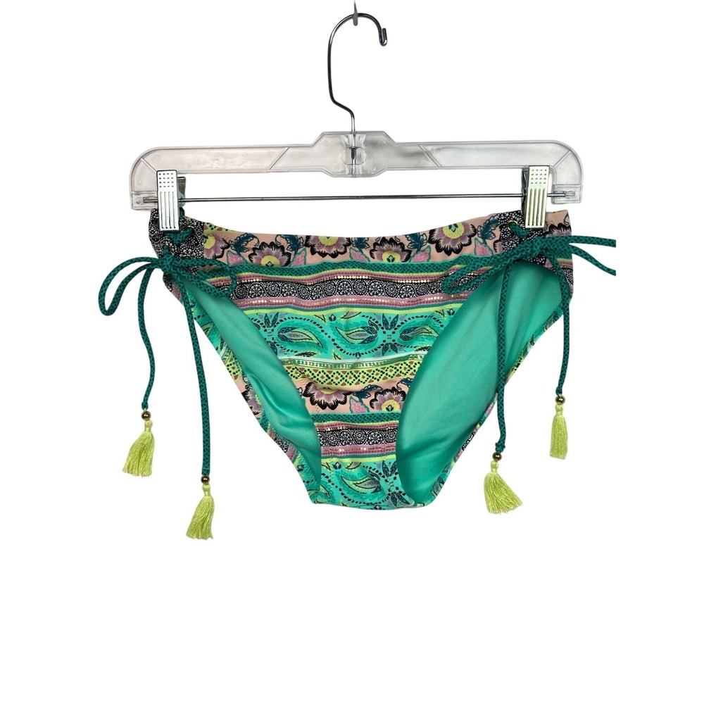 Shade & Shore Bikini Set Boho Print Tassel Tie Sides XL Bottom 36C Top EUC - Picture 9 of 12